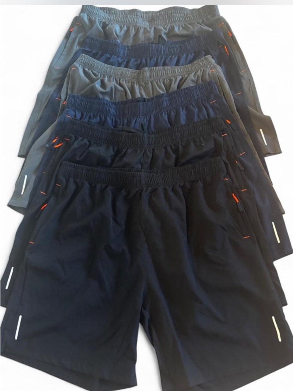 Men's Athletic Performance Shorts - Black-Blue and Grey